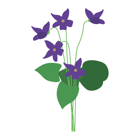 violet flower nature spring iconのイラスト素材