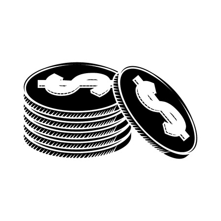 coins currency money stack pictogramのイラスト素材