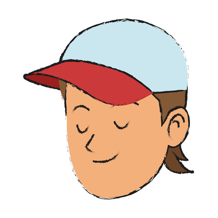 man face cartoon icon over white background. colorful design. vector illustrationのイラスト素材