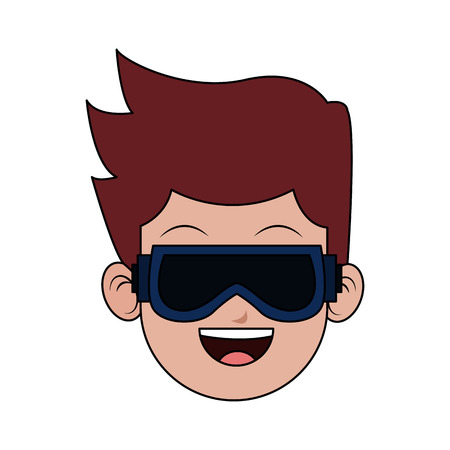 man wearing sunglasses over white background. colorful design. vector illustrationのイラスト素材