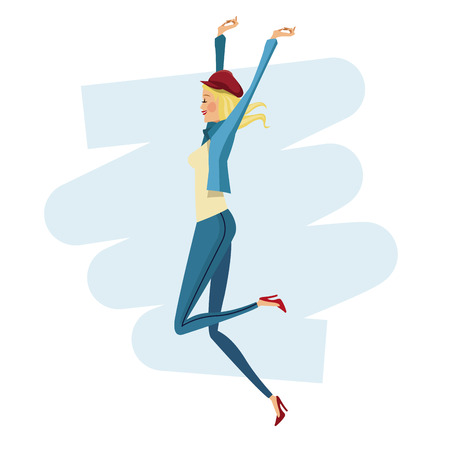 happy woman fashion slimのイラスト素材