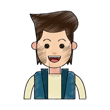 man cartoon icon over white background. colorful design. vector illustrationのイラスト素材