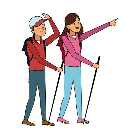 trekking person icon image vector illustration designのイラスト素材