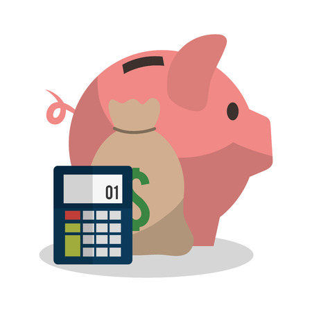 piggy bank economy or money related icons image vector illustration designのイラスト素材