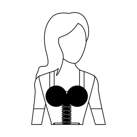 woman with traditional bavarian costume german culture icon image vector illustration designのイラスト素材