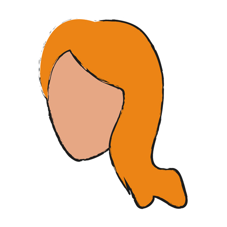 face of blonde faceless woman icon image vector illustration designのイラスト素材