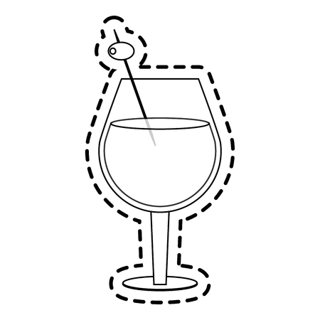 garnished cocktail drink icon image vector illustration designのイラスト素材