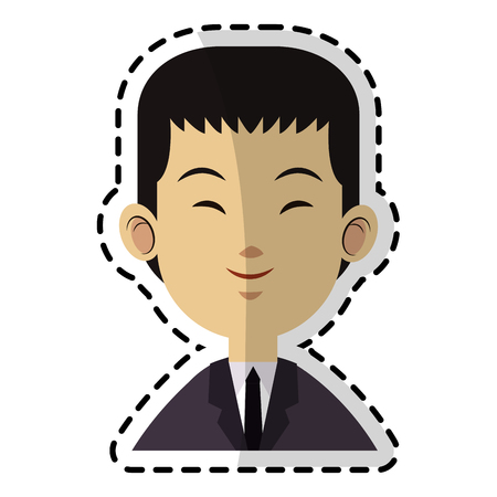 young handsome east asian man icon image vector illustration designのイラスト素材