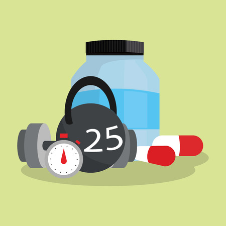 kettlebell and health and fitness related icons image vector illustration designのイラスト素材