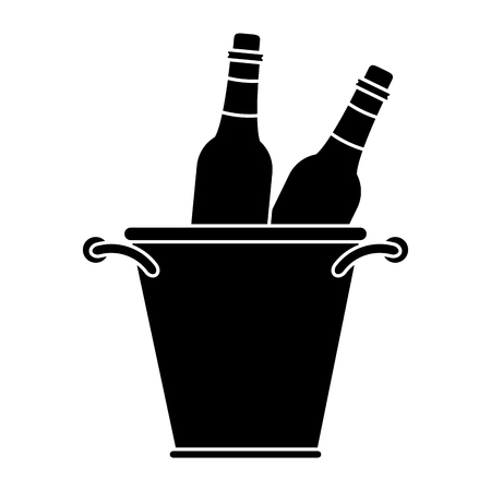 glass bottles wine bucket pictogram vector illustration eps 10のイラスト素材
