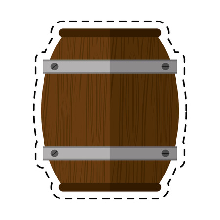 cartoon wooden barrel wine icon vector illustration eps 10のイラスト素材
