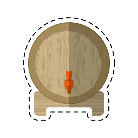 cartoon wine barrel faucet wooden vector illustration eps 10のイラスト素材