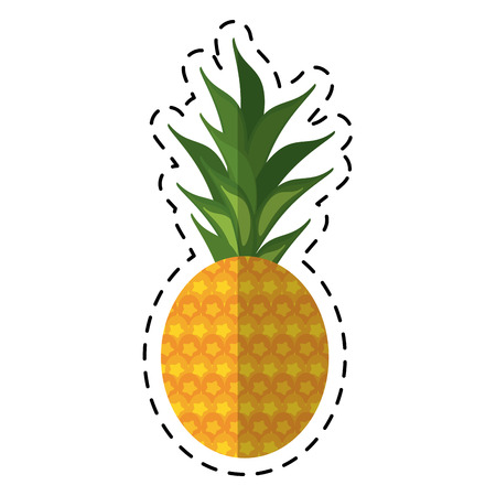 cartoon sweet pineapple tropical fruit icon vector illustration eps 10のイラスト素材