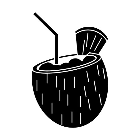 cocktail coconut fresh drink pictogram vector illustration eps 10のイラスト素材