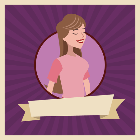 girl daughter style ribbon vector illustration eps 10のイラスト素材