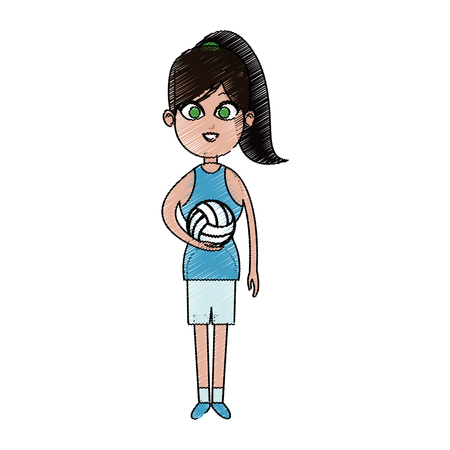 woman volleyball player icon image vector illustration designのイラスト素材