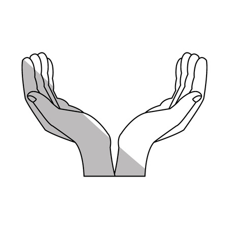 human hands icon over white background. vector illustrationのイラスト素材