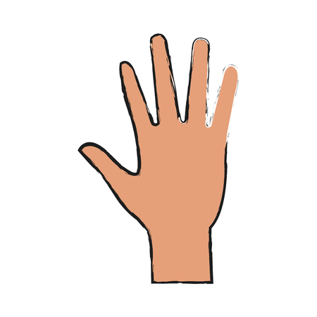human hand icon over white background. vector illustrationのイラスト素材
