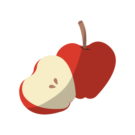 red apple icon over white background. colorful design. vector illustrationのイラスト素材