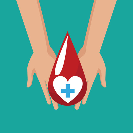 donate blood hand hold drop cross vector illustration eps 10のイラスト素材
