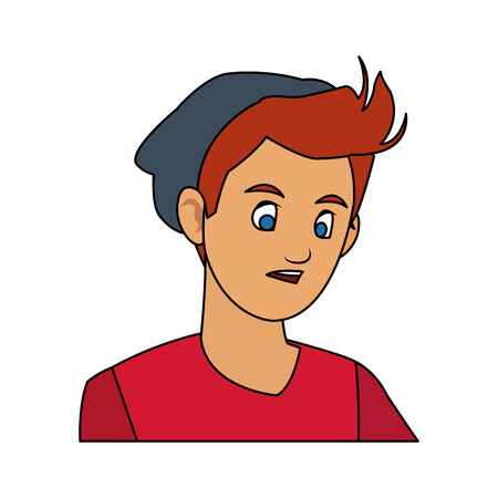handsome young man wearing beanie hat  icon image vector illustration designのイラスト素材