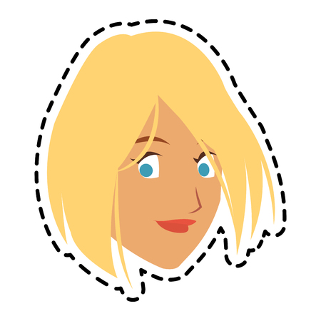 face of pretty young blonde woman icon image vector illustration designのイラスト素材