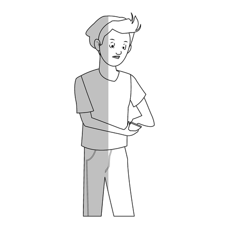 handsome young man wearing beanie hat  icon image vector illustration designのイラスト素材