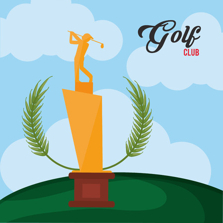 golf club golden trophy vector illustrationのイラスト素材