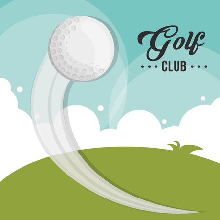 golf club ball flying fieldのイラスト素材