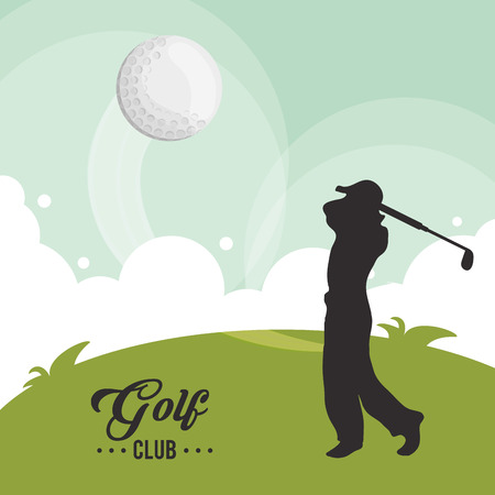 golf club player ball flyingのイラスト素材