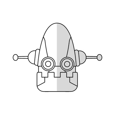 robot head cartoon icon over white background. vector illustrationのイラスト素材