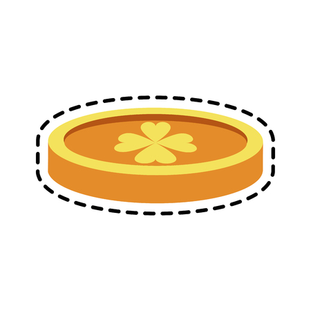 coin with clover st patricks day icon image vector illustration designのイラスト素材