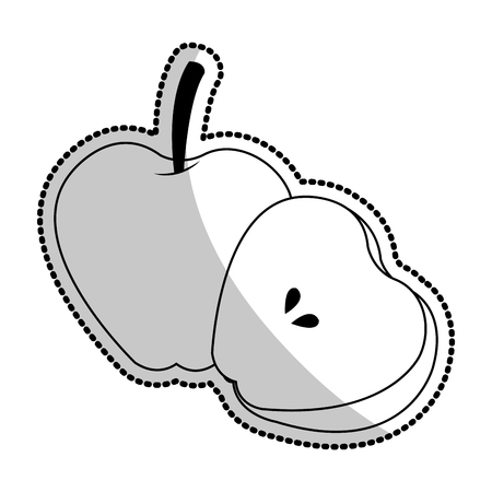apple half  icon image vector illustration designのイラスト素材