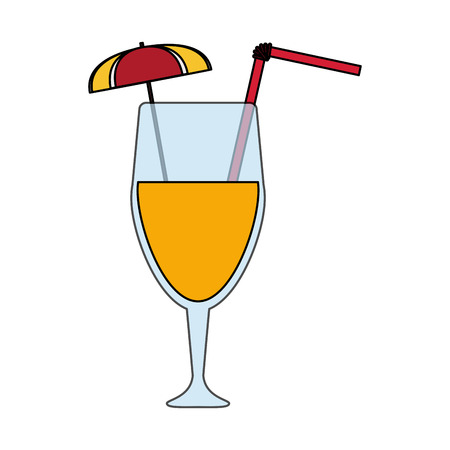 cocktail drink in garnished glass  icon image vector illustration designのイラスト素材