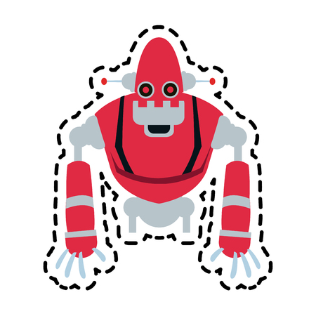 red robot technology icon image vector illustration designのイラスト素材