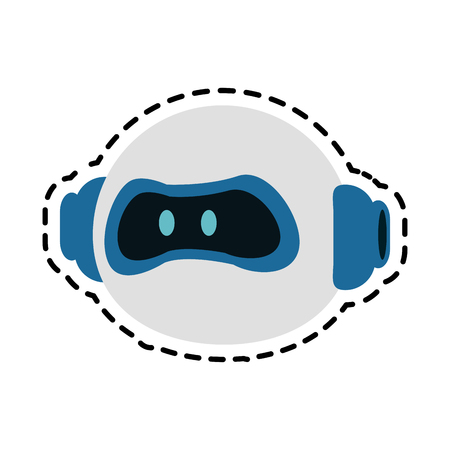 white and blue robot technology icon image vector illustration designのイラスト素材