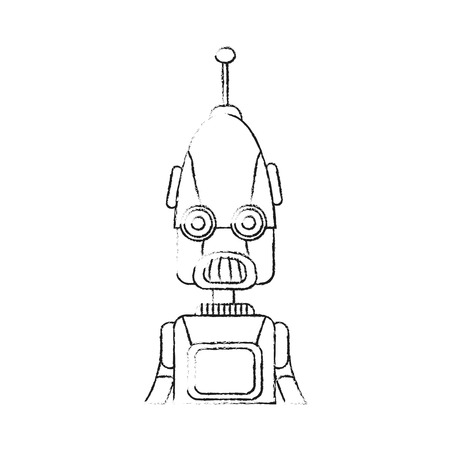 robot with antenna on top technology icon image vector illustration designのイラスト素材