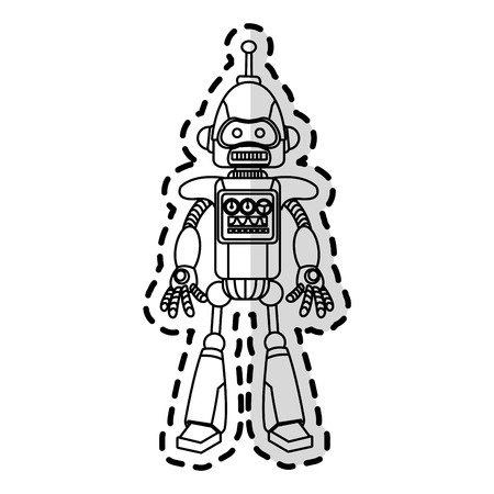 robot with antenna on top technology icon image vector illustration designのイラスト素材