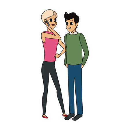 young adults having a conversation icon image vector illustration designのイラスト素材