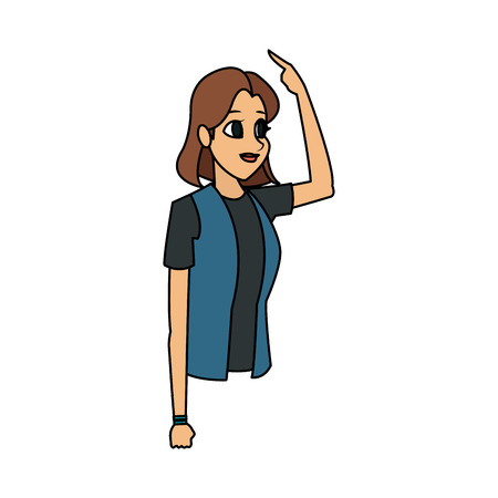 pretty young woman gesticulating icon image vector illustration designのイラスト素材