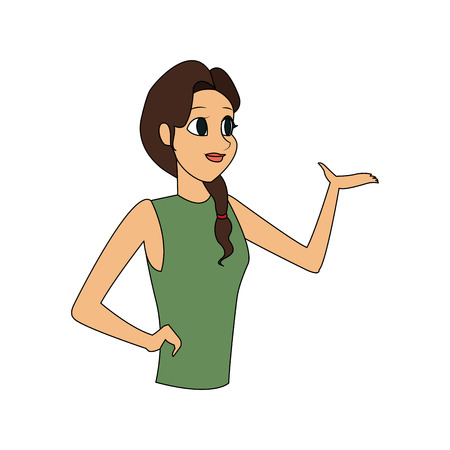 pretty young woman gesticulating icon image vector illustration designのイラスト素材
