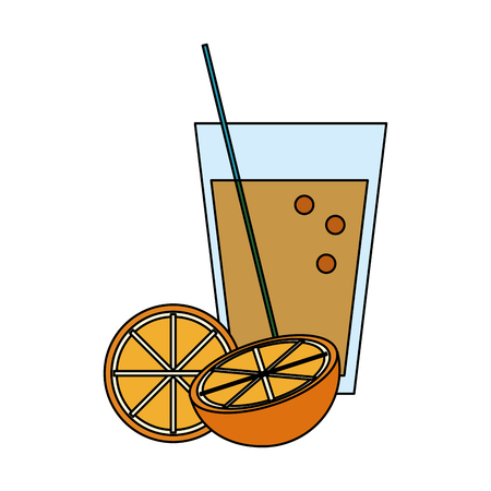 glass of orange juice icon image vector illustration designのイラスト素材