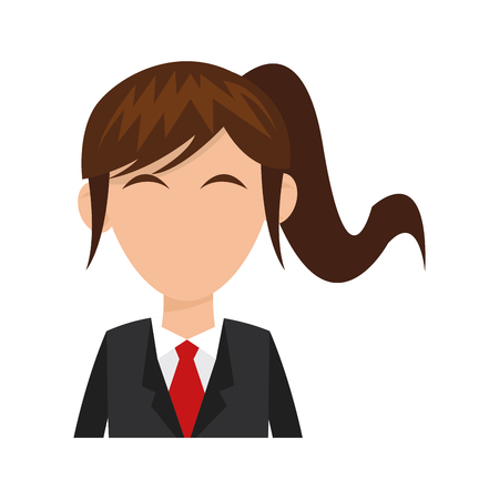 businesswoman wearing executive clothes over white background. colorful design. vector illustrationのイラスト素材