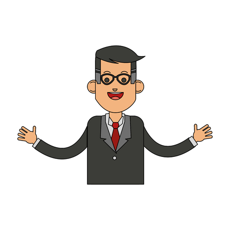 happy middle age businessman icon image vector illustration designのイラスト素材
