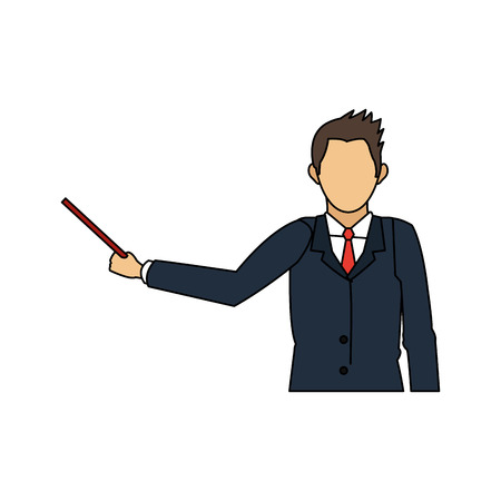 businessman pointing with stick  icon image vector illustration designのイラスト素材