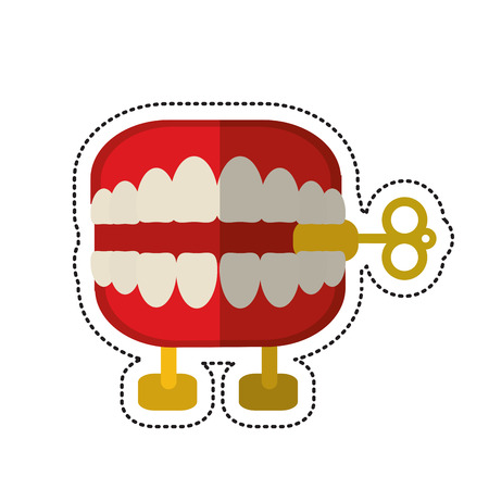 cartoon april fools day chattering teeth vector illustration eps 10のイラスト素材