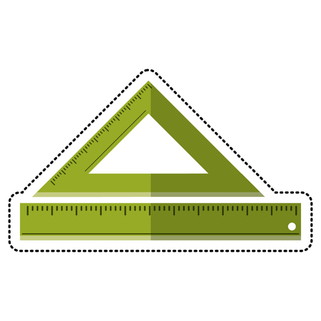 cartoon triangle ruler measuring school vector illustration eps 10のイラスト素材