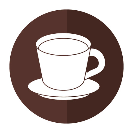 coffee cup plate shadow vector illustration eps 10のイラスト素材