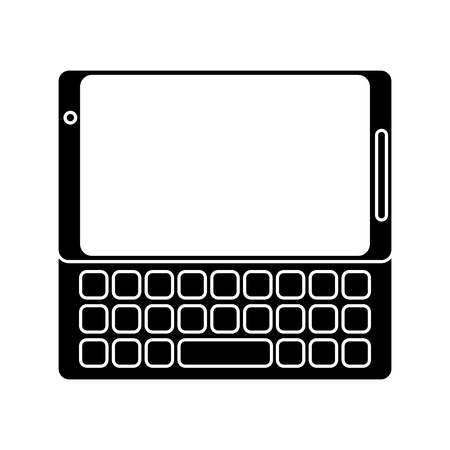 smartphone mobile technology keyboard pictogram vector illustration eps 10のイラスト素材