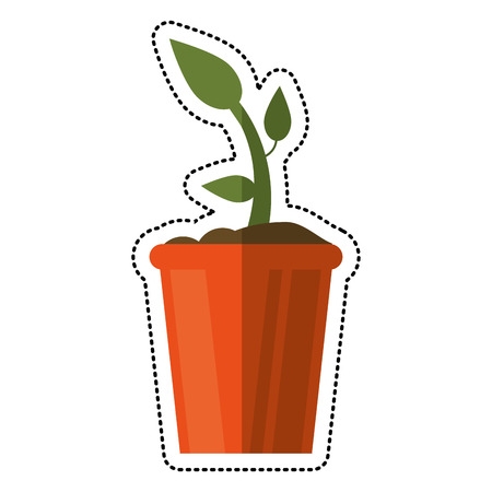 cartoon bucket plant garden image vector illustration eps 10のイラスト素材